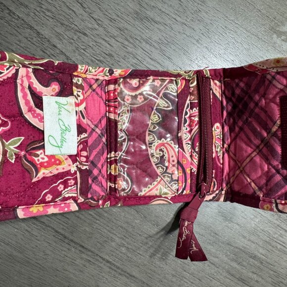 Vera Bradley Tri-Fold Wallet – Piccadilly Plum Pattern - Picture 3 of 4